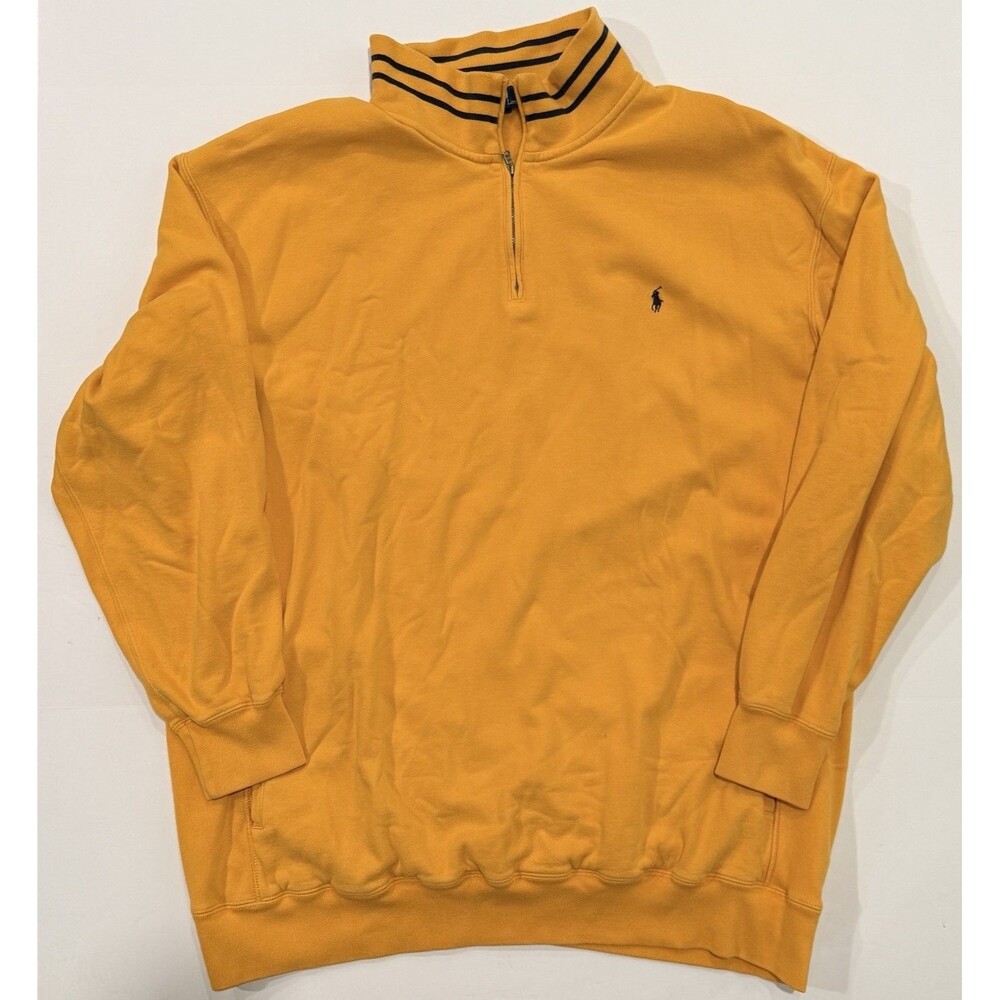 Polo Ralph Lauren Quarter Zip Men’s 2XLT Tall Yellow Heavyweight Cotton Knit